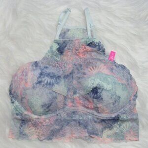 PINK Pastel Print High Neck Bralette